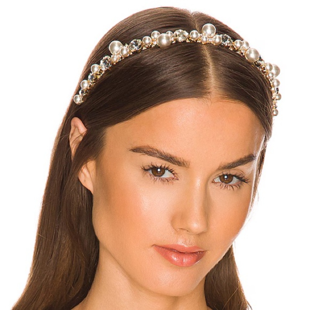 Shashi REVOLVE La Perla Pearls Crystal Headband Wedding NWT